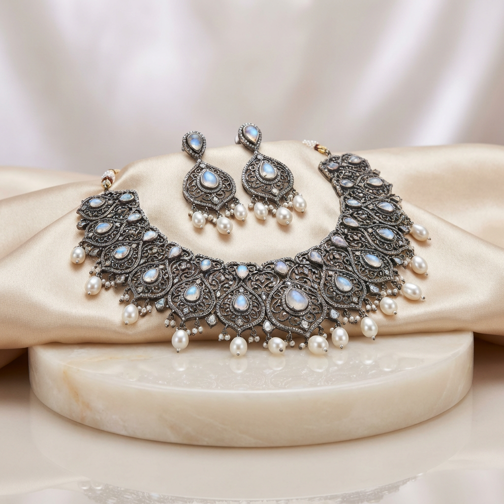 Moonlit Maharani Necklace Set